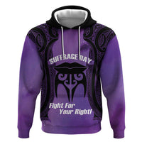 Personalised New Zealand Suffrage Day Hoodie Maori Tattoo Galaxy Vibe LT14 Pullover Hoodie Purple - Polynesian Pride