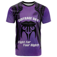 Personalised New Zealand Suffrage Day T Shirt Maori Tattoo Galaxy Vibe LT14 Purple - Polynesian Pride