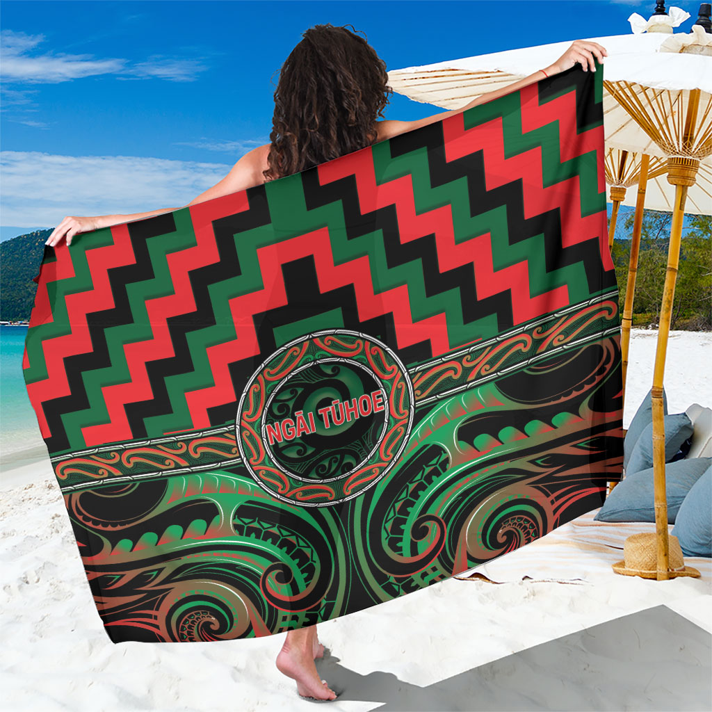 Aotearoa Ngai Tuhoe Sarong Maori Iwi Poutama Puhoro Tattoo LT14 One Size 44 x 66 inches Green - Polynesian Pride