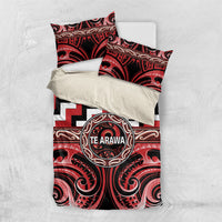 Aotearoa Te Arawa Bedding Set Maori Iwi Poutama Puhoro Tattoo LT14 US Twin 172cm x 218cm Red - Polynesian Pride
