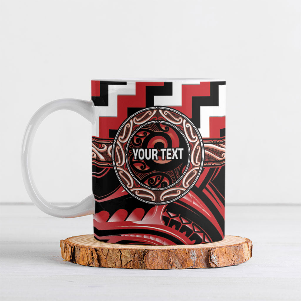 Aotearoa Te Arawa Personalised Ceramic Mug Maori Iwi Poutama Puhoro Tattoo LT14 Red - Polynesian Pride