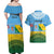 Personalised Malampa Fiji Day Couples Matching Off Shoulder Maxi Dress and Hawaiian Shirt 10 October Fijian Tapa Flag Style