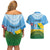 Personalised Malampa Fiji Day Couples Matching Off Shoulder Short Dress and Hawaiian Shirt 10 October Fijian Tapa Flag Style