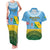 Personalised Malampa Fiji Day Couples Matching Tank Maxi Dress and Hawaiian Shirt 10 October Fijian Tapa Flag Style