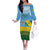 Personalised Malampa Fiji Day Family Matching Off The Shoulder Long Sleeve Dress and Hawaiian Shirt 10 October Fijian Tapa Flag Style