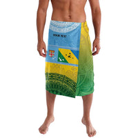 Personalised Malampa Fiji Day Lavalava 10 October Fijian Tapa Flag Style LT14 Blue - Polynesian Pride