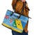 Personalised Malampa Fiji Day Leather Tote Bag 10 October Fijian Tapa Flag Style