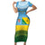 Personalised Malampa Fiji Day Short Sleeve Bodycon Dress 10 October Fijian Tapa Flag Style