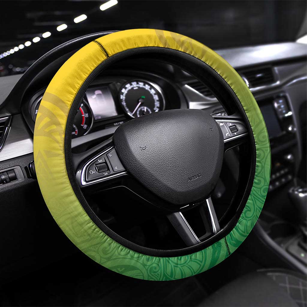 Malampa Fiji Day Steering Wheel Cover 10 October Fijian Tapa Flag Style LT14 Universal Fit Blue - Polynesian Pride