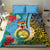 Vanuatu Malampa Fiji Day Bedding Set Happy 10 October With Maps Tropical Flowers