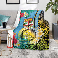 Vanuatu Malampa Fiji Day Blanket Happy 10 October With Maps Tropical Flowers LT14 - Polynesian Pride
