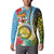 Vanuatu Malampa Fiji Day Button Sweatshirt Happy 10 October With Maps Tropical Flowers