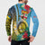 Vanuatu Malampa Fiji Day Button Sweatshirt Happy 10 October With Maps Tropical Flowers