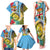 Vanuatu Malampa Fiji Day Family Matching Tank Maxi Dress and Hawaiian Shirt Happy 10 October With Maps Tropical Flowers