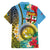 Vanuatu Malampa Fiji Day Family Matching Tank Maxi Dress and Hawaiian Shirt Happy 10 October With Maps Tropical Flowers