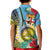 Vanuatu Malampa Fiji Day Kid Polo Shirt Happy 10 October With Maps Tropical Flowers