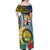 Vanuatu Malampa Fiji Day Off Shoulder Maxi Dress Happy 10 October With Maps Tropical Flowers