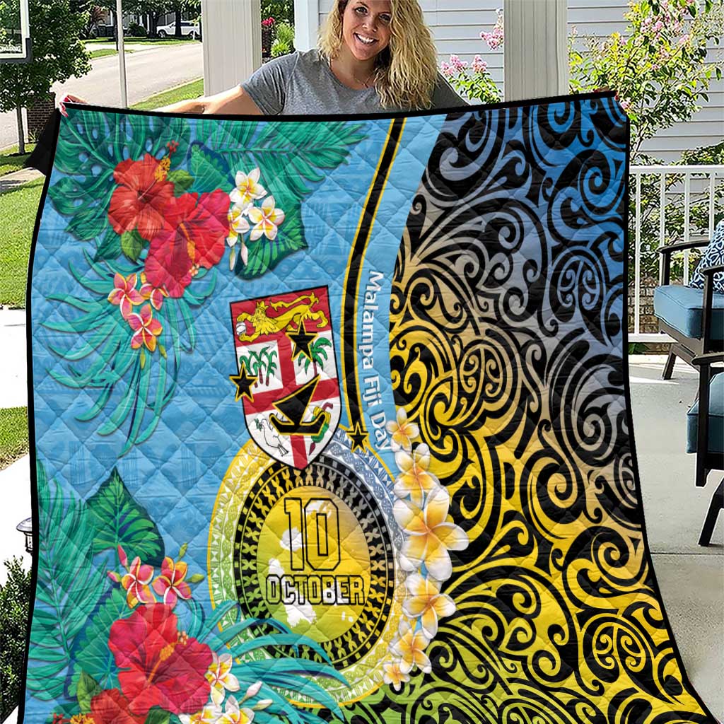 Vanuatu Malampa Fiji Day Quilt Happy 10 October With Maps Tropical Flowers