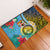 Vanuatu Malampa Fiji Day Rubber Doormat Happy 10 October With Maps Tropical Flowers