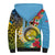 Vanuatu Malampa Fiji Day Sherpa Hoodie Happy 10 October With Maps Tropical Flowers