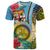 Vanuatu Malampa Fiji Day T Shirt Happy 10 October With Maps Tropical Flowers