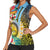 Vanuatu Malampa Fiji Day Women Sleeveless Polo Shirt Happy 10 October With Maps Tropical Flowers