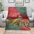 Personalised New Zealand Kakapo Christmas Blanket Meri Kirihimete Silver Fern Mix Pohutukawa