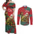 Personalised New Zealand Kakapo Christmas Couples Matching Off Shoulder Maxi Dress and Long Sleeve Button Shirt Meri Kirihimete Silver Fern Mix Pohutukawa