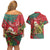 Personalised New Zealand Kakapo Christmas Couples Matching Off Shoulder Short Dress and Hawaiian Shirt Meri Kirihimete Silver Fern Mix Pohutukawa