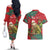 Personalised New Zealand Kakapo Christmas Couples Matching Off The Shoulder Long Sleeve Dress and Hawaiian Shirt Meri Kirihimete Silver Fern Mix Pohutukawa