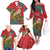 Personalised New Zealand Kakapo Christmas Family Matching Off The Shoulder Long Sleeve Dress and Hawaiian Shirt Meri Kirihimete Silver Fern Mix Pohutukawa