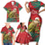 Personalised New Zealand Kakapo Christmas Family Matching Short Sleeve Bodycon Dress and Hawaiian Shirt Meri Kirihimete Silver Fern Mix Pohutukawa