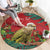 Personalised New Zealand Kakapo Christmas Round Carpet Meri Kirihimete Silver Fern Mix Pohutukawa