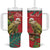 Personalised New Zealand Kakapo Christmas Tumbler With Handle Meri Kirihimete Silver Fern Mix Pohutukawa