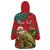 Personalised New Zealand Kakapo Christmas Wearable Blanket Hoodie Meri Kirihimete Silver Fern Mix Pohutukawa