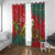 Personalised New Zealand Kakapo Christmas Window Curtain Meri Kirihimete Silver Fern Mix Pohutukawa