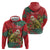 Personalised New Zealand Kakapo Christmas Zip Hoodie Meri Kirihimete Silver Fern Mix Pohutukawa