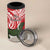 Personalised New Zealand Tuatara Christmas 4 in 1 Can Cooler Tumbler Meri Kirihimete Aotearoa Maori Mix Pohutukawa