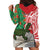 Personalised New Zealand Tuatara Christmas Hoodie Dress Meri Kirihimete Aotearoa Maori Mix Pohutukawa