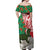 Personalised New Zealand Tuatara Christmas Off Shoulder Maxi Dress Meri Kirihimete Aotearoa Maori Mix Pohutukawa