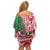 Personalised New Zealand Tuatara Christmas Off Shoulder Short Dress Meri Kirihimete Aotearoa Maori Mix Pohutukawa