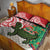 Personalised New Zealand Tuatara Christmas Quilt Bed Set Meri Kirihimete Aotearoa Maori Mix Pohutukawa