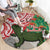 Personalised New Zealand Tuatara Christmas Round Carpet Meri Kirihimete Aotearoa Maori Mix Pohutukawa