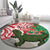 Personalised New Zealand Tuatara Christmas Round Carpet Meri Kirihimete Aotearoa Maori Mix Pohutukawa