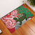 Personalised New Zealand Tuatara Christmas Rubber Doormat Meri Kirihimete Aotearoa Maori Mix Pohutukawa