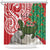 Personalised New Zealand Tuatara Christmas Shower Curtain Meri Kirihimete Aotearoa Maori Mix Pohutukawa