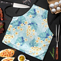 Pastel Cyan Tropical Hawaii Apron Seamless Monstera Plumeria Hawaiian Pattern LT14 Pastel Cyan - Polynesian Pride