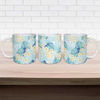 Pastel Cyan Tropical Hawaii Ceramic Mug Seamless Monstera Plumeria Hawaiian Pattern LT14 - Polynesian Pride
