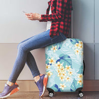 Pastel Cyan Tropical Hawaii Luggage Cover Seamless Monstera Plumeria Hawaiian Pattern LT14 - Polynesian Pride