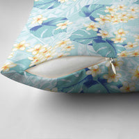 Pastel Cyan Tropical Hawaii Pillow Cover Seamless Monstera Plumeria Hawaiian Pattern LT14 - Polynesian Pride